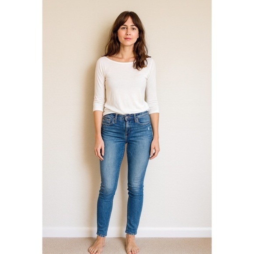 Aeropostale Denim Jeans‎ Distressed Medium Wash Skinny Style Women's Casual